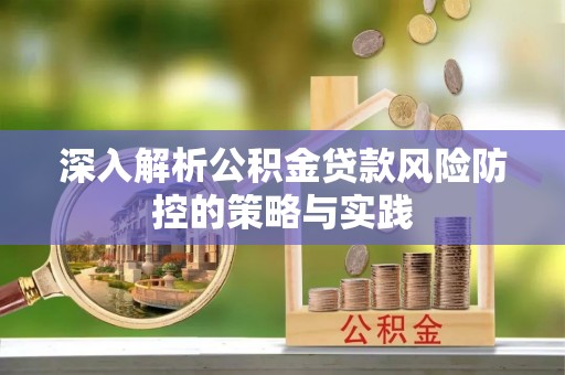 牧野深入解析公积金贷款风险防控的策略与实践