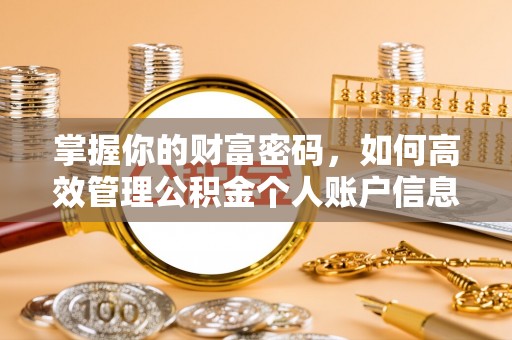 牧野掌握你的财富密码，如何高效管理公积金个人账户信息