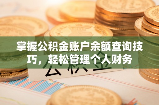牧野掌握公积金账户余额查询技巧，轻松管理个人财务