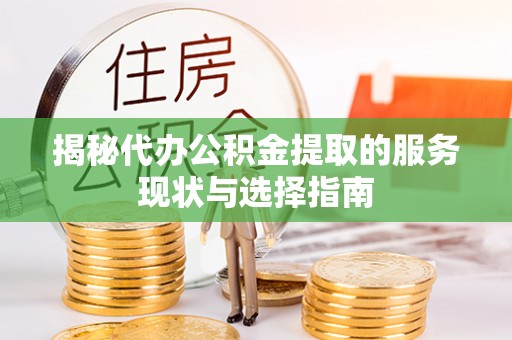 牧野揭秘代办公积金提取的服务现状与选择指南