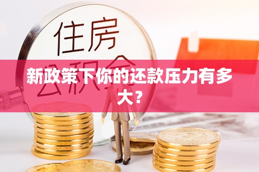 牧野新政策下你的还款压力有多大？